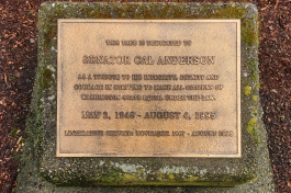 A plaque in honor of Senator Cal Anderson